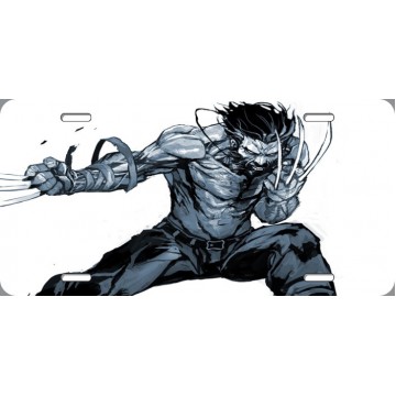 Wolverine Unmasked Photo License Plate